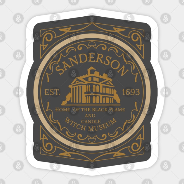 Sanderson Witch Museum. Black Flame Candle. Halloween. Sticker by lakokakr